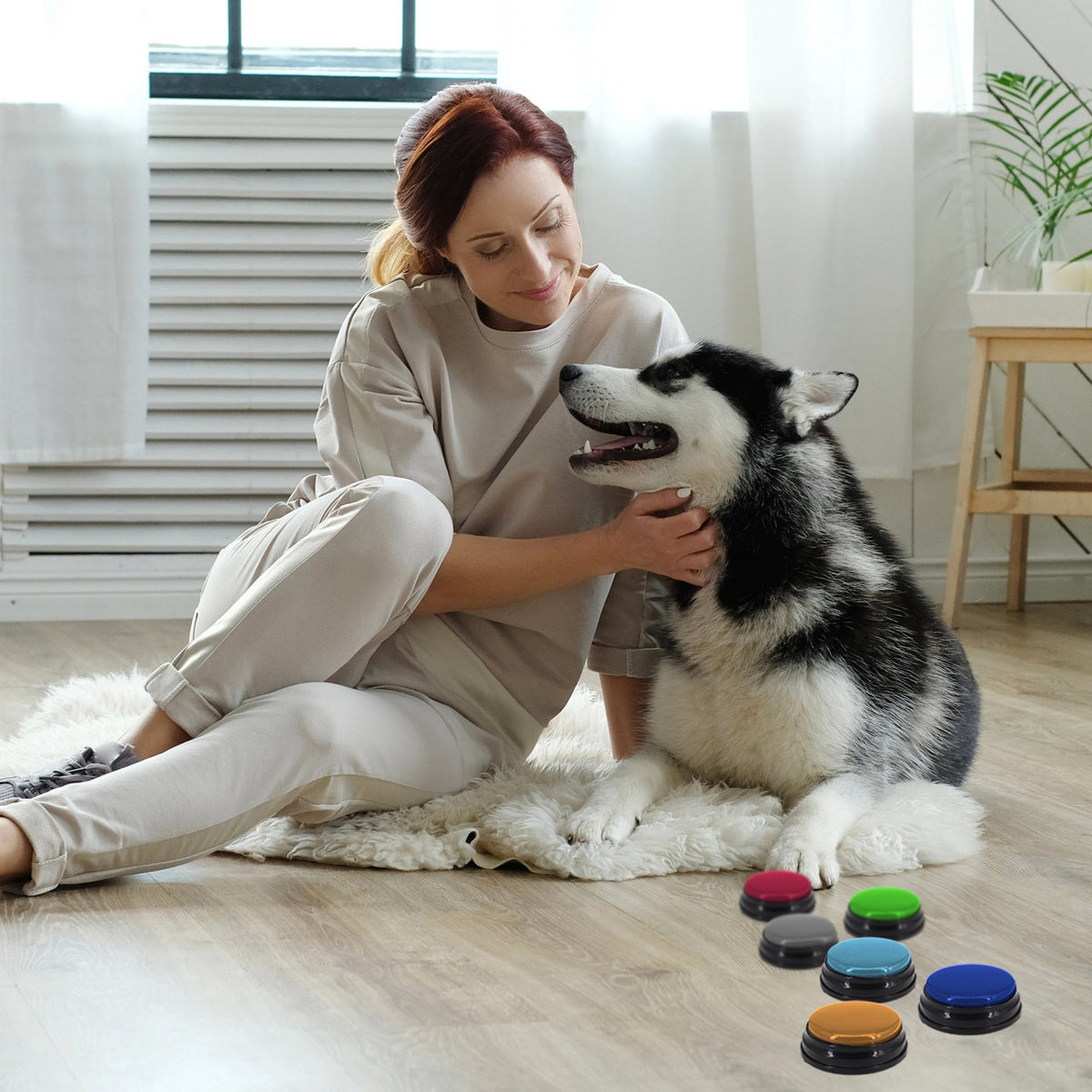 Tech4Pets 6-Pack Talking Buttons for Interactive Pet Communication V1031-T4P-TB6PK-739