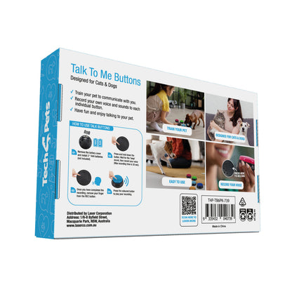 Tech4Pets 6-Pack Talking Buttons for Interactive Pet Communication V1031-T4P-TB6PK-739