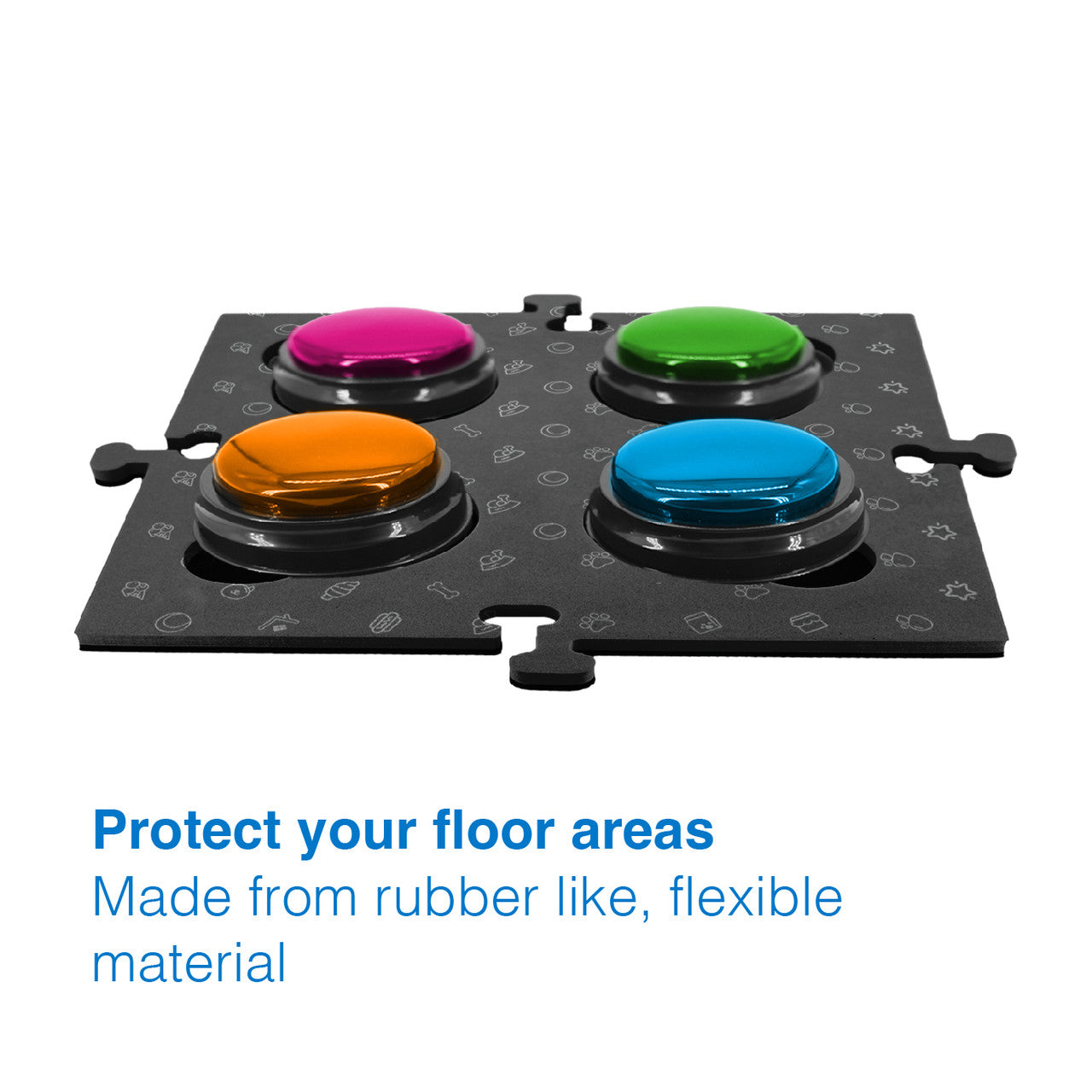 Tech4Pets Black Mat 2-Pack for Talking Buttons & Floor V1031-T4P-TBM2B-746