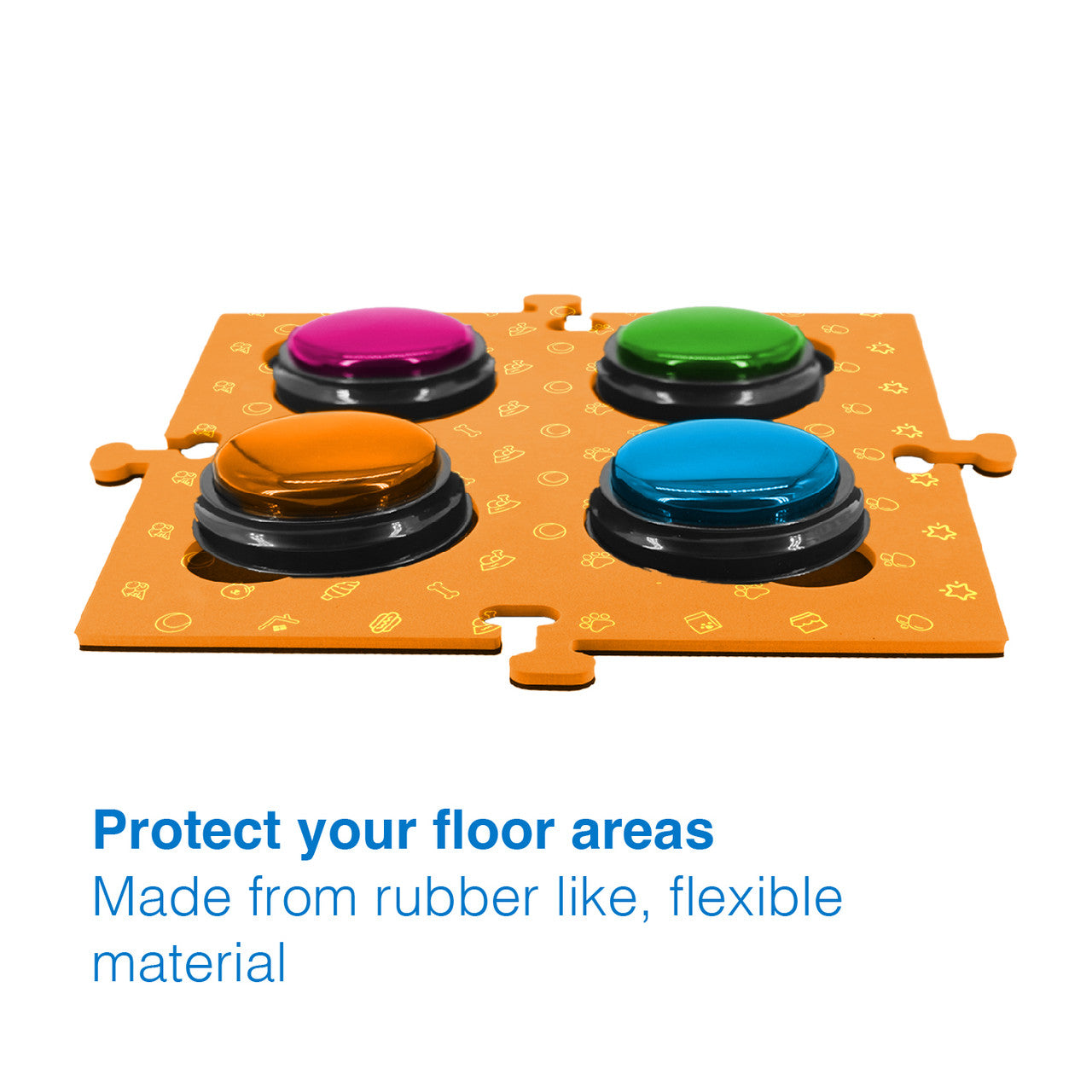 Tech4Pets Orange Mat 2-Pack for Talking Buttons & Floor V1031-T4P-TBM2O-777