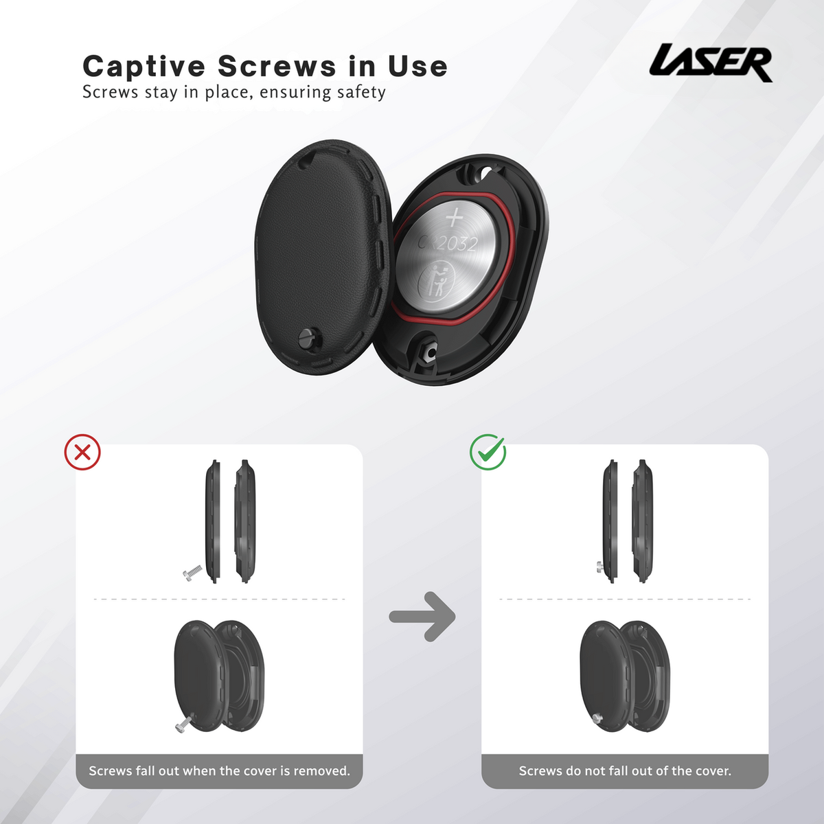 Laser Mini Smart Tag with Apple Find My Tracking Black V1031-TG-T135BK-627