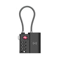 Laser TSA Lock Smart Tag with Rechargeable Battery Black V1031-TG-TSAT60-818