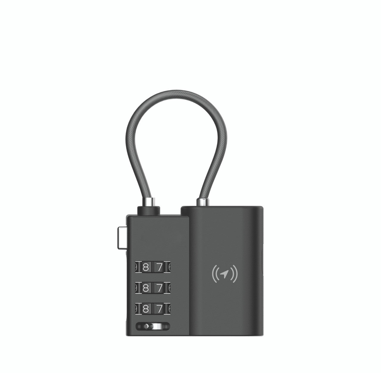 Laser TSA Lock Smart Tag with Rechargeable Battery Black V1031-TG-TSAT60-818