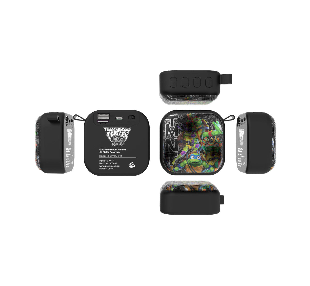 TMNT 3W Portable Bluetooth Speaker Black V1031-TT-SPK3W-456