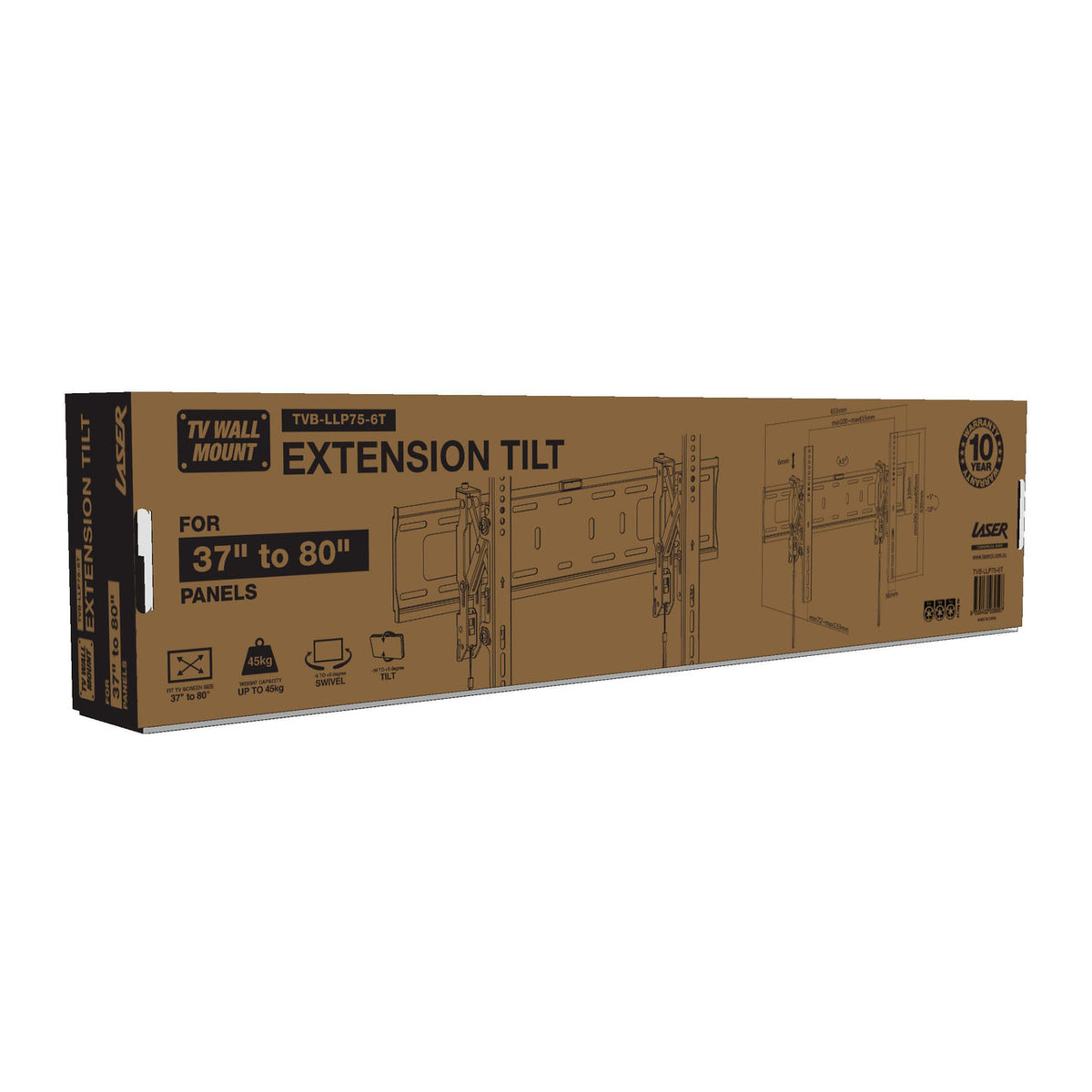 Laser TV Wall Mount with Extension Tilt for 37 inches - 80 inches Panels V1031-TVB-LLP75-6T_597