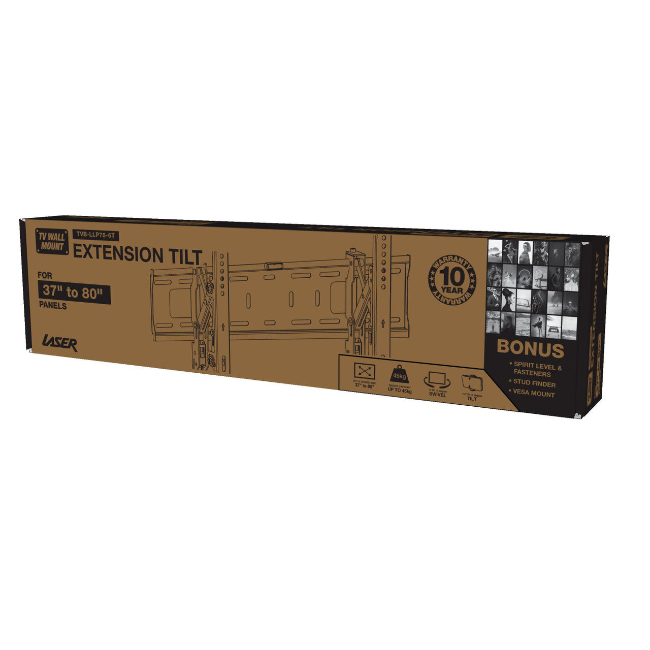 Laser TV Wall Mount with Extension Tilt for 37 inches - 80 inches Panels V1031-TVB-LLP75-6T_597