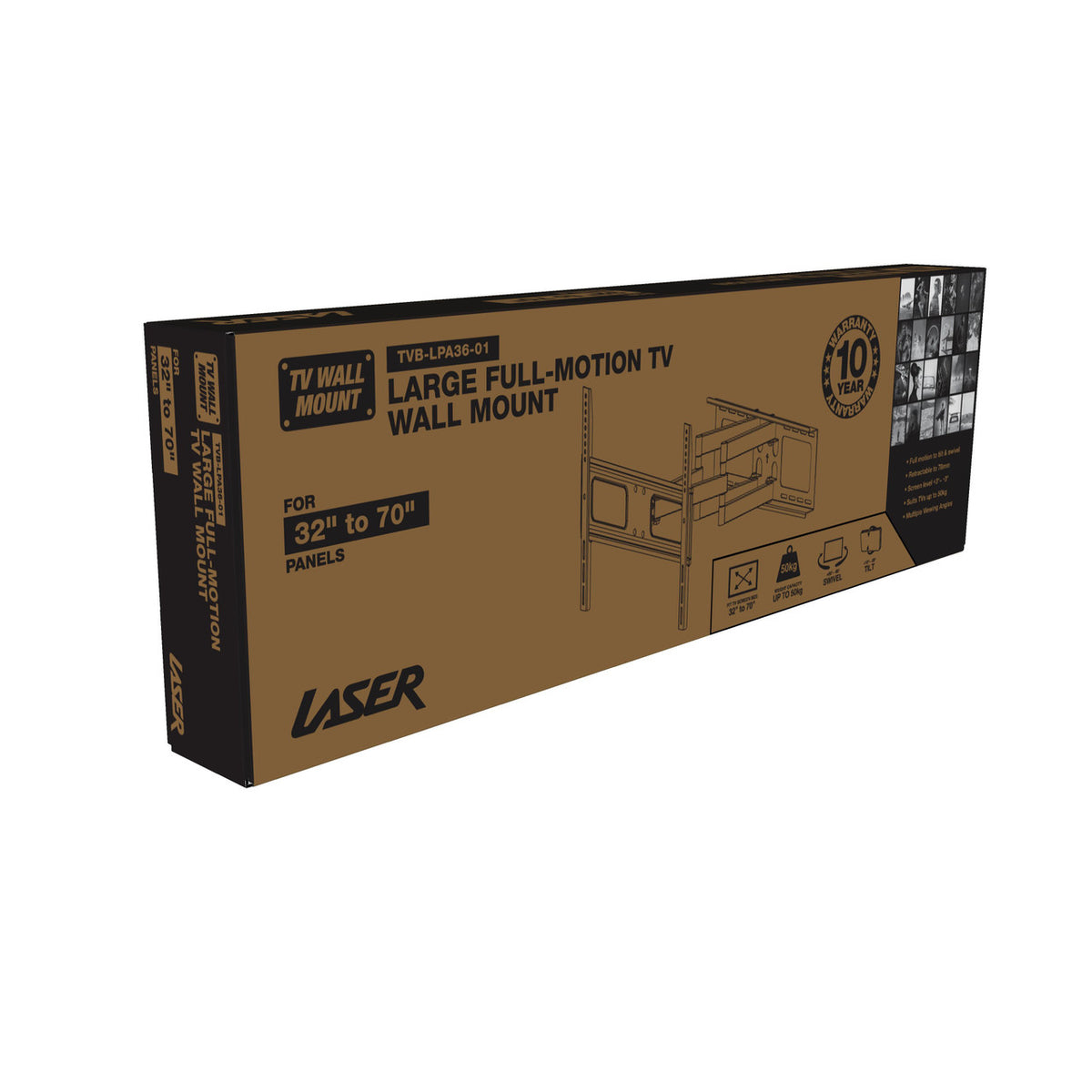 Large Full Motion TV Wall Mount 32 inches - 70 inches Panels V1031-TVB-LPA36-01_573