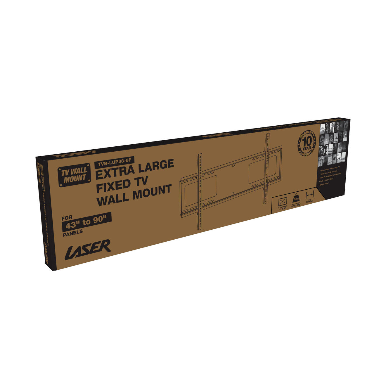 Extra Large Fixed TV Wall Mount 43 inches - 90 inches Panels V1031-TVB-LUP38-8F_535
