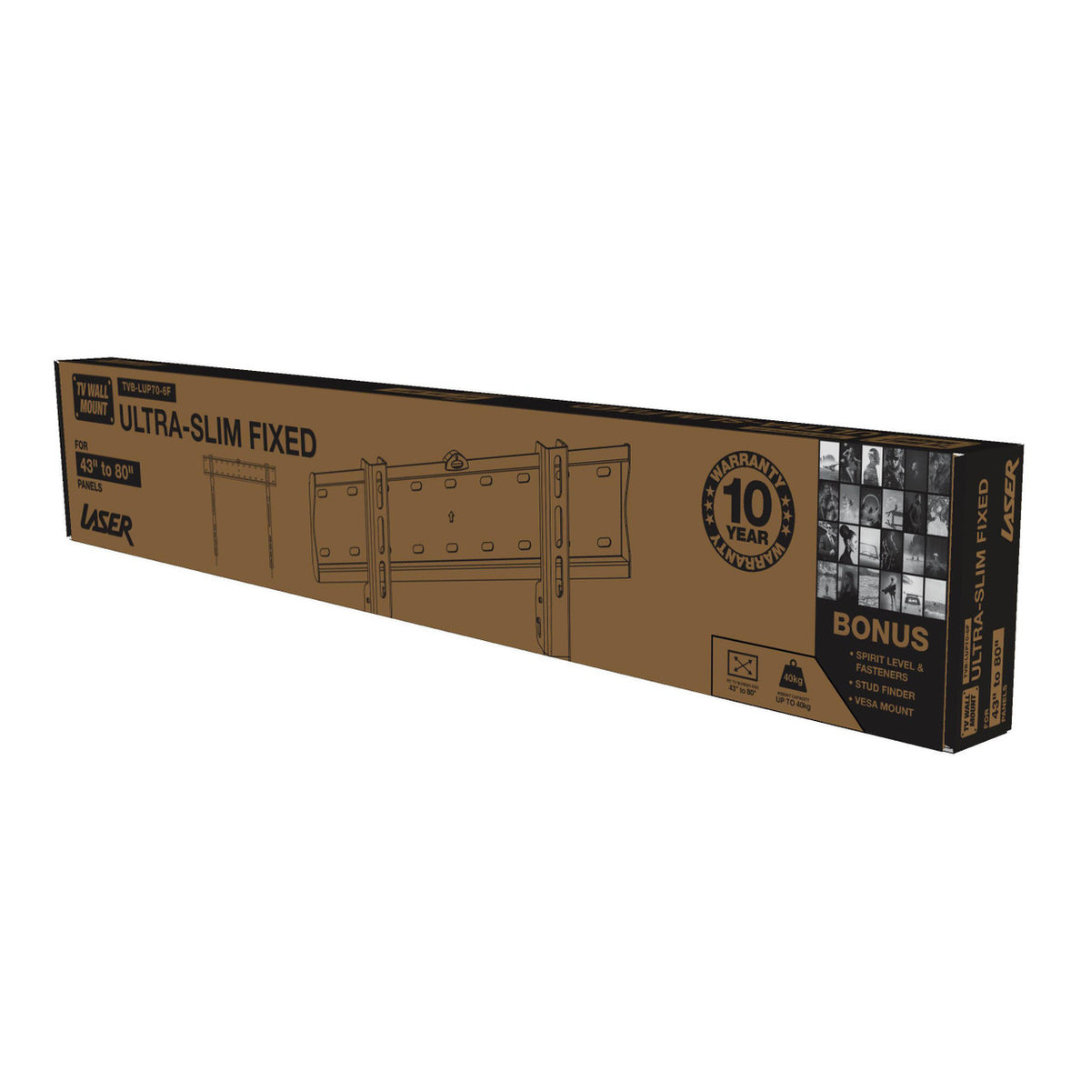 Ultra Slim Fixed TV Wall Mount suits 43 inches - 80 inches Panels V1031-TVB-LUP70-6F_511