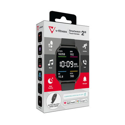 V-Fitness Smart Watch 2 Inch Touch Screen - Black V1031-VF-M4BLK-979