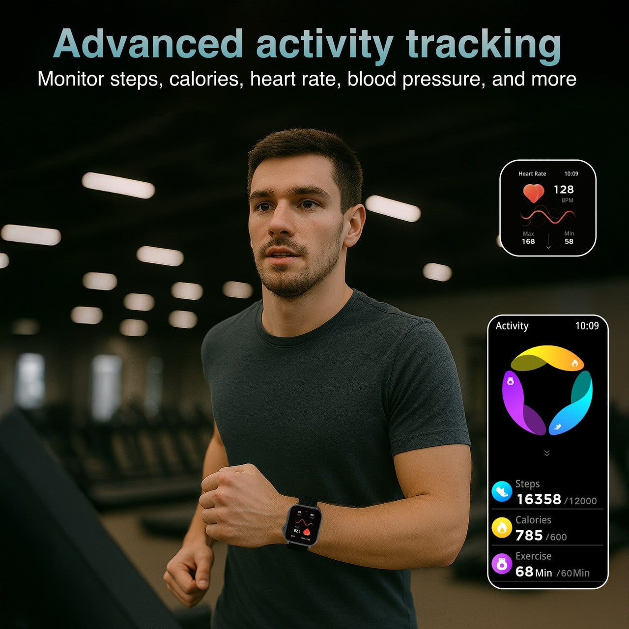 V-Fitness Smart Watch GPS and 2.1 inch Black V1031-VF-M4GPSB-907