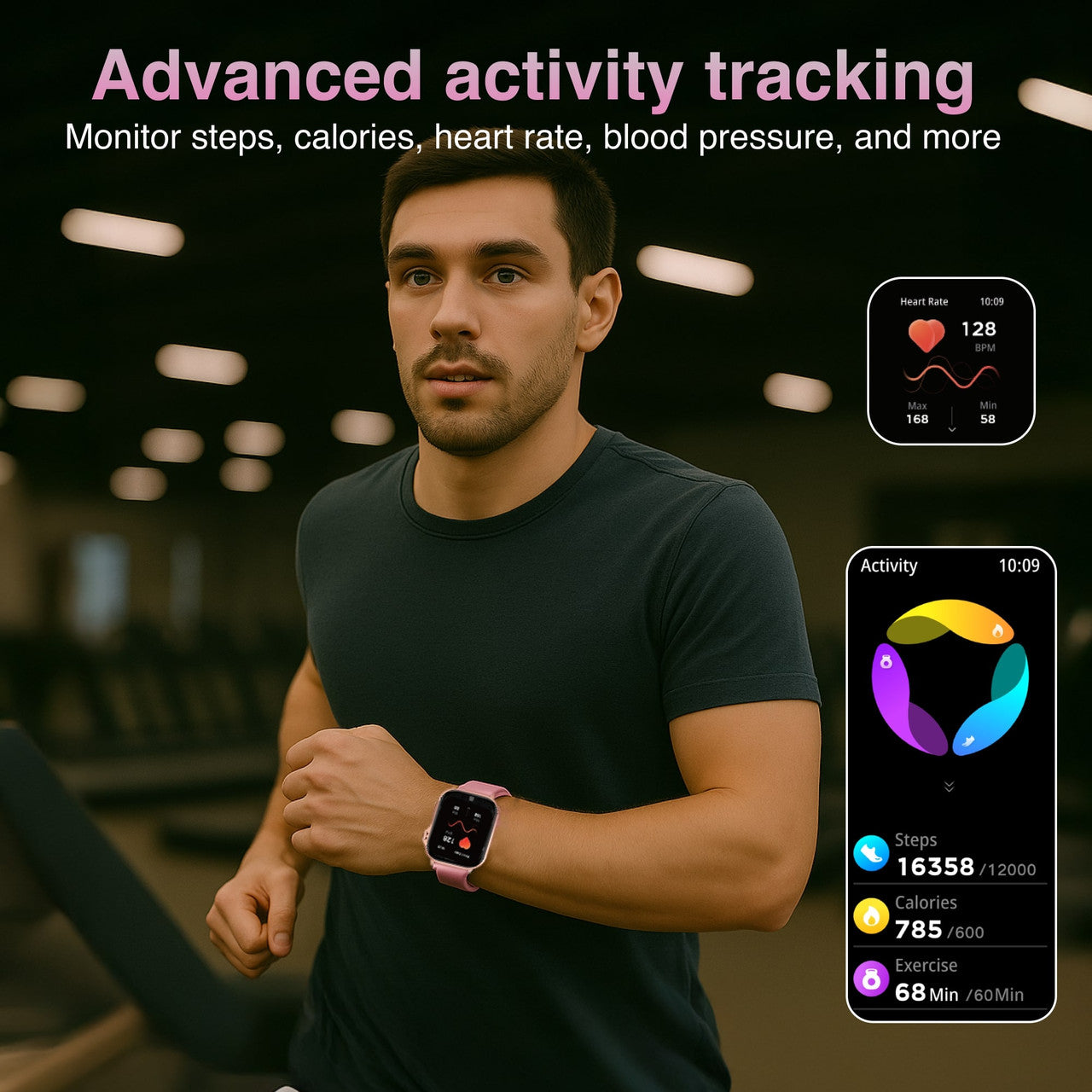 V-Fitness Smart Watch GPS and 2.1 inch Pink V1031-VF-M4GPSP-914