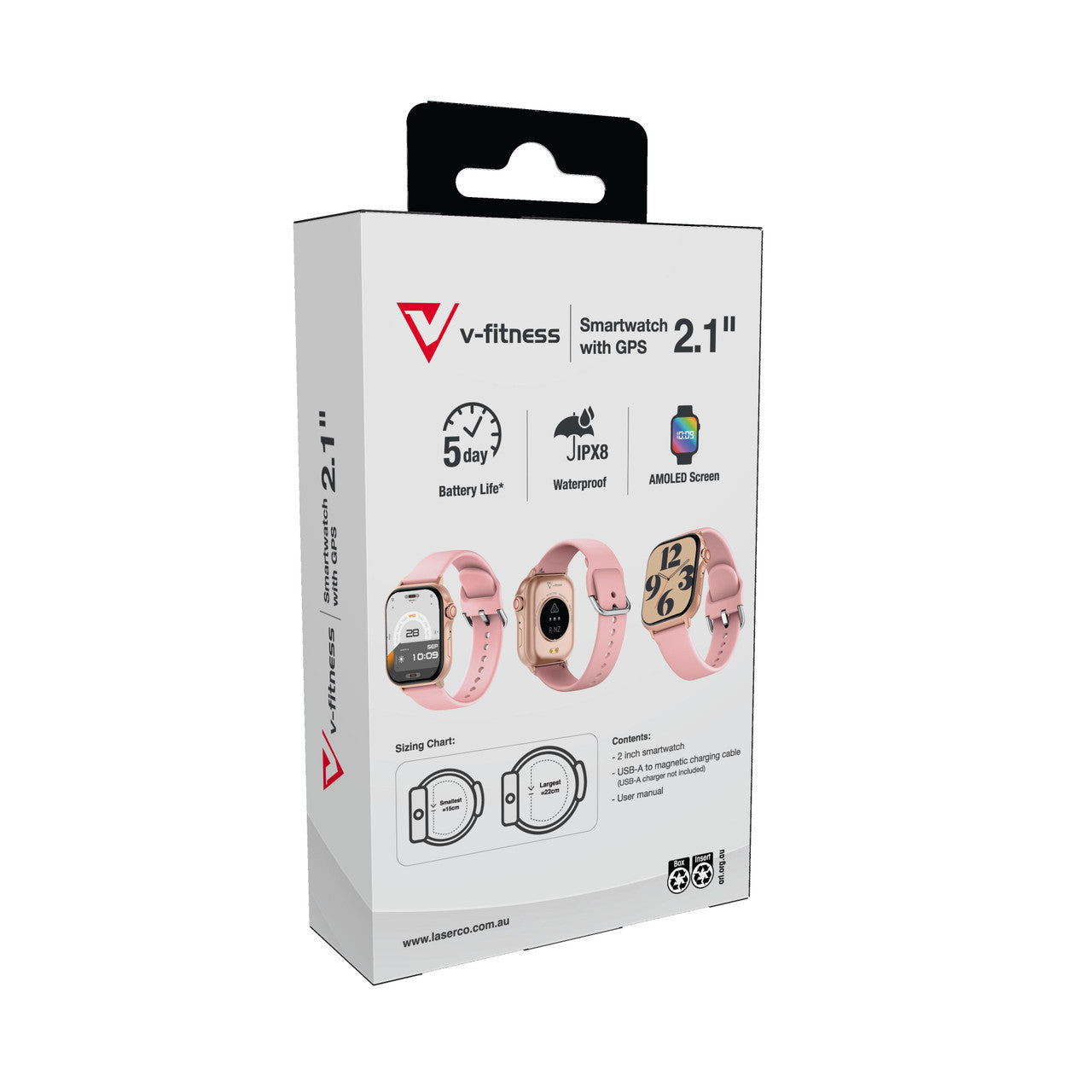 V-Fitness Smart Watch GPS and 2.1 inch Pink V1031-VF-M4GPSP-914