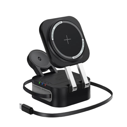 Laser 3 in 1 Foldable Wireless Charging Stand Black V1031-WC-FD20BK-908