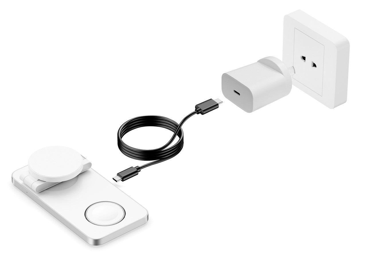 Laser ChargeCore 3-in-1 MagSafe Charger White V1031-WC-HCS10W-570