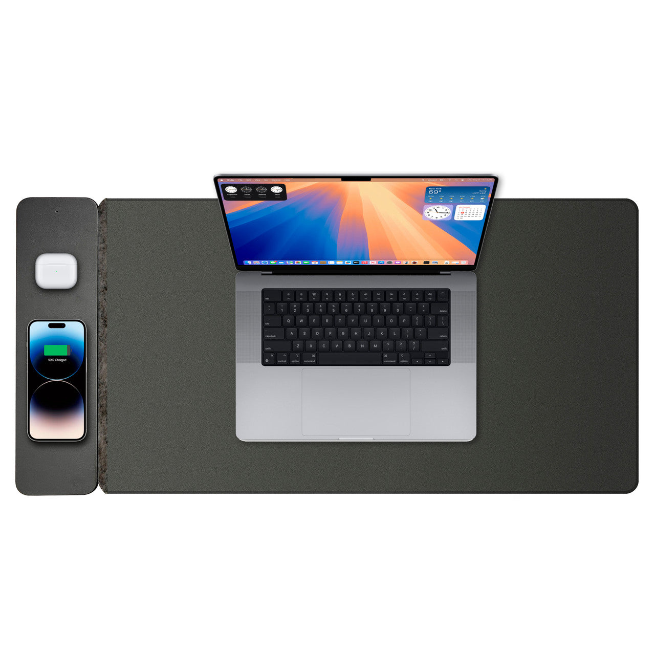 Laser Wireless Charging Desk Mat Black V1031-WC-MATB-792