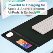 Laser Wireless Charging Desk Mat Black V1031-WC-MATB-792