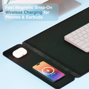 Laser Wireless Charging Desk Mat Black V1031-WC-MATB-792