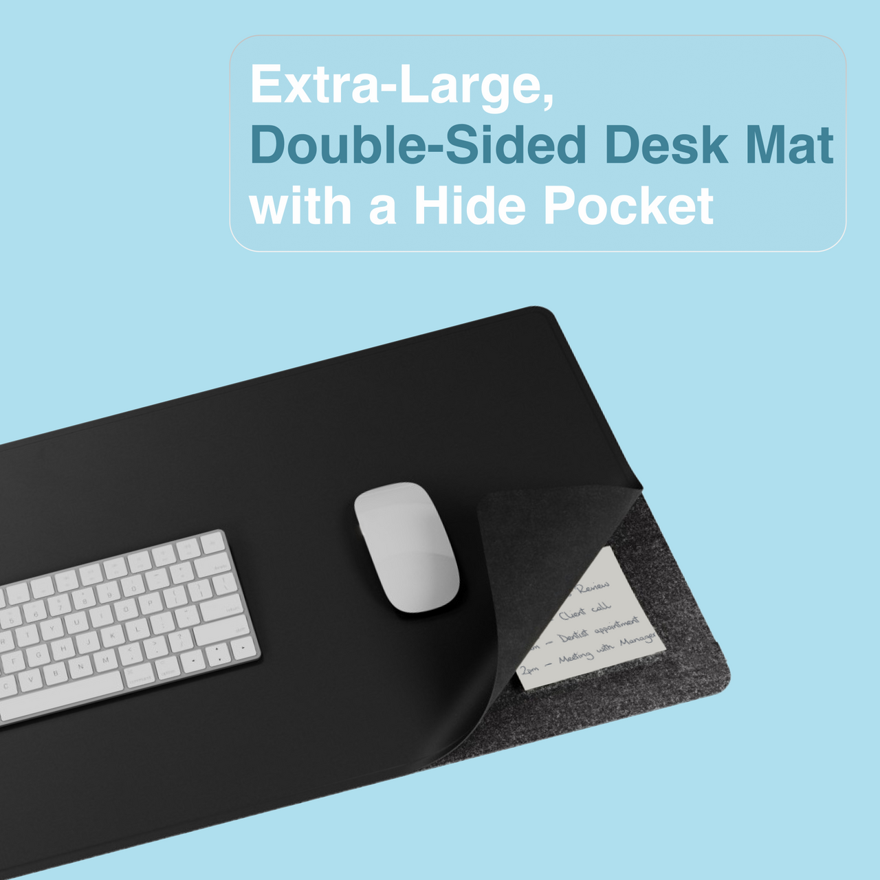 Laser Wireless Charging Desk Mat Black V1031-WC-MATB-792
