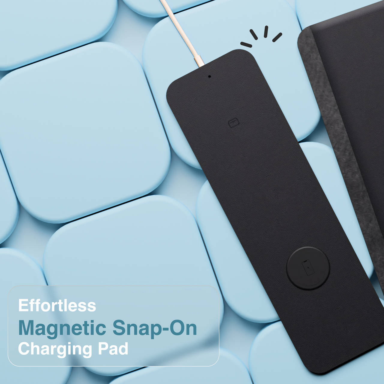 Laser Wireless Charging Desk Mat Black V1031-WC-MATB-792