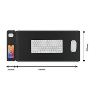 Laser Wireless Charging Desk Mat Black V1031-WC-MATB-792