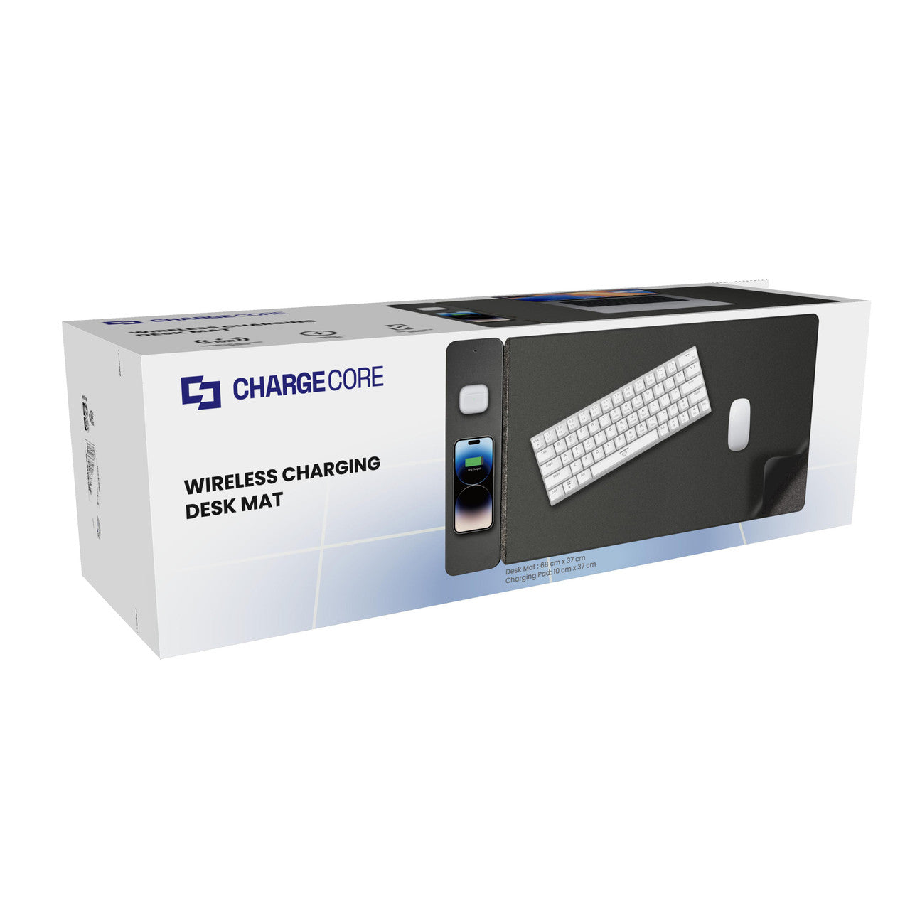 Laser Wireless Charging Desk Mat Black V1031-WC-MATB-792