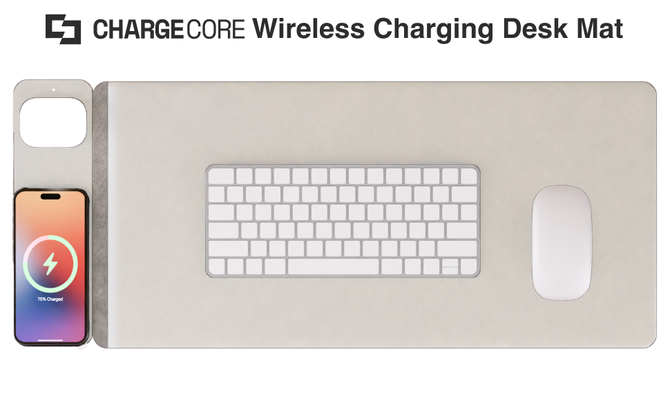 Laser Wireless Charging Desk Mat Grey V1031-WC-MATG-808
