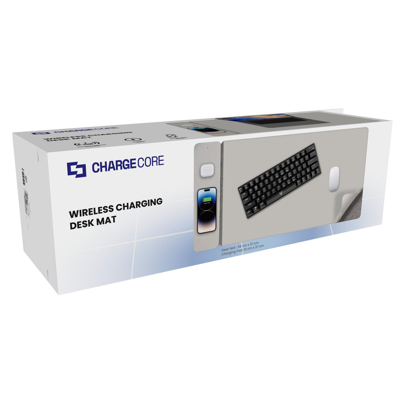 Laser Wireless Charging Desk Mat Grey V1031-WC-MATG-808