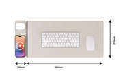Laser Wireless Charging Desk Mat Grey V1031-WC-MATG-808
