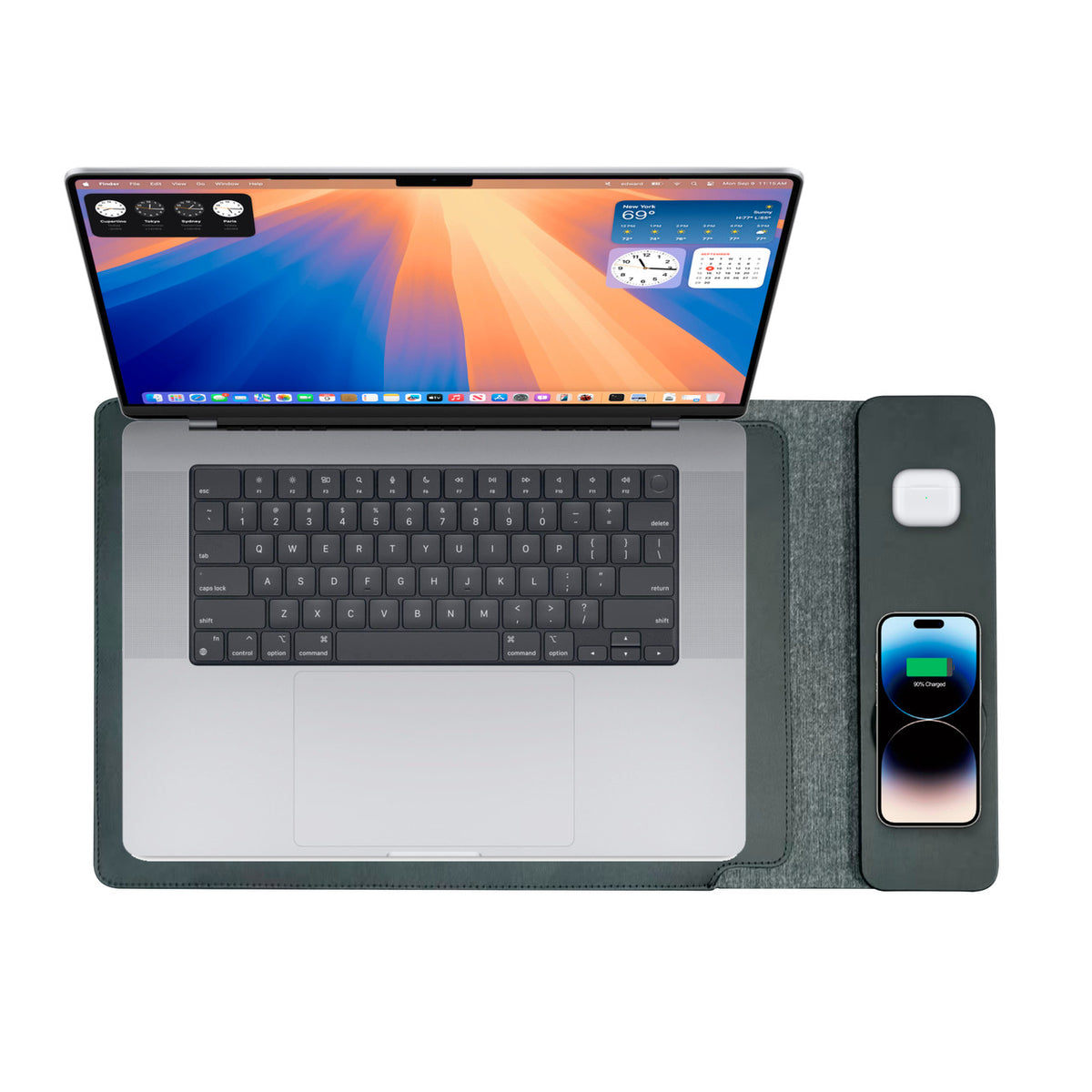 Laser Wireless Charging Laptop Sleeve Up to 16 Inch Black V1031-WC-S16B-839