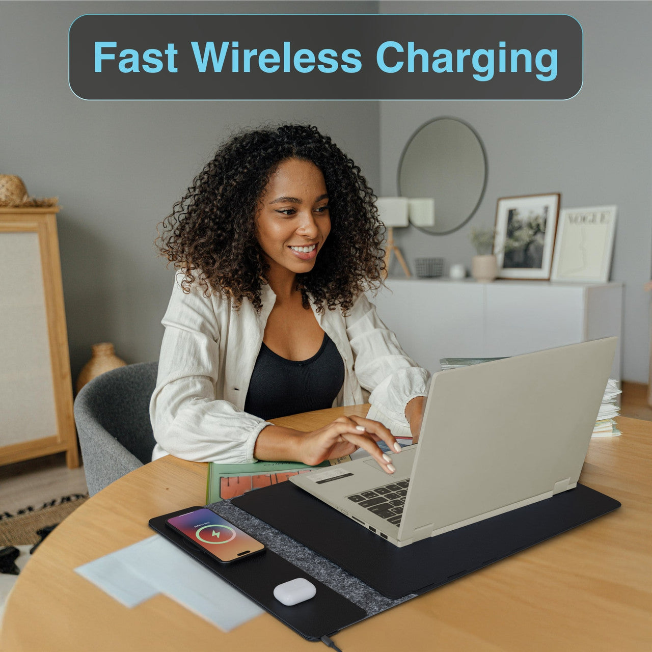 Laser Wireless Charging Laptop Sleeve Up to 16 Inch Black V1031-WC-S16B-839
