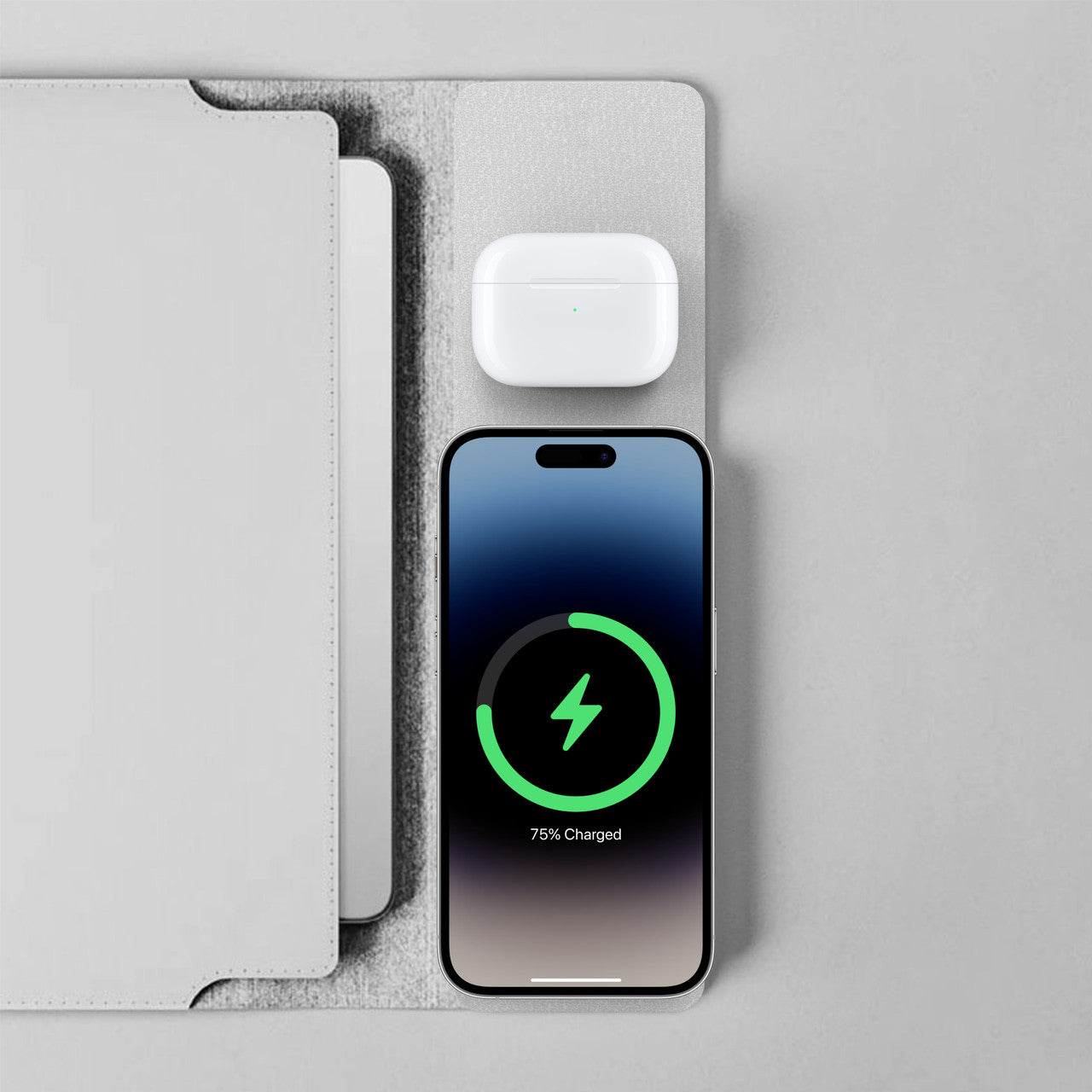 Laser Wireless Charging Laptop Sleeve Up to 16 Inch Grey V1031-WC-S16G-846