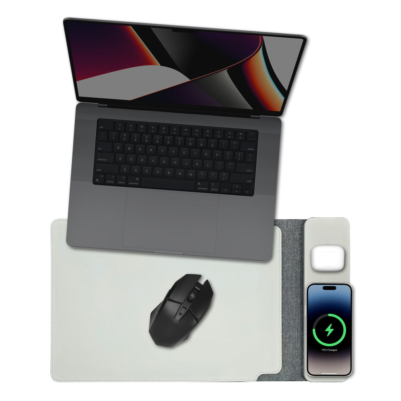 Laser Wireless Charging Laptop Sleeve Up to 16 Inch Grey V1031-WC-S16G-846