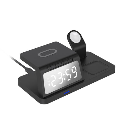 Laser 3-in-1 Wireless Charging Station with Alarm Clock - Black V1031-WLC-3IN1A-098