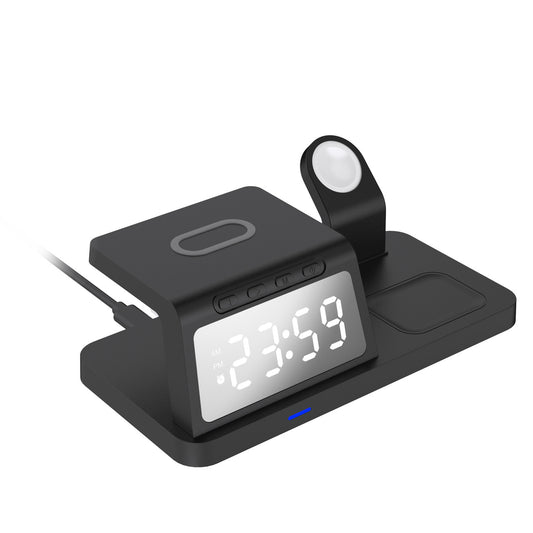 Laser 3-in-1 Wireless Charging Station with Alarm Clock - Black V1031-WLC-3IN1A-098