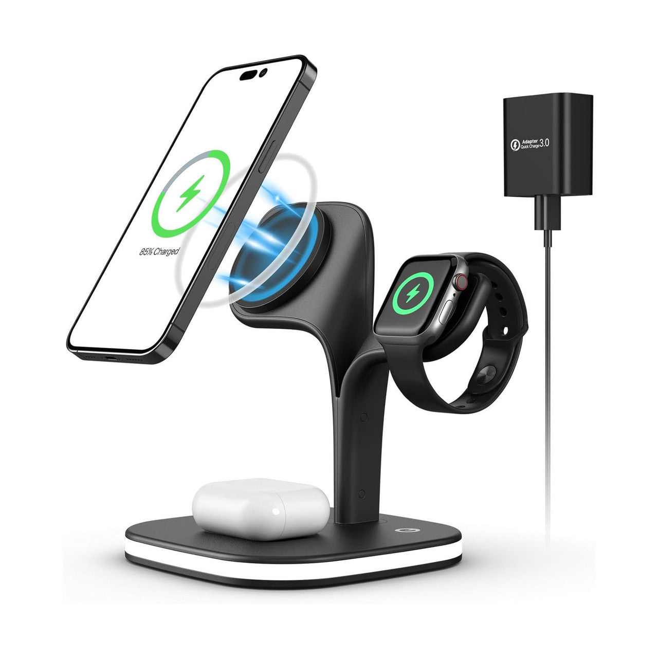 4 in 1 Wireless Charging Station with Night Light V1031-WLC-4SDNL-559