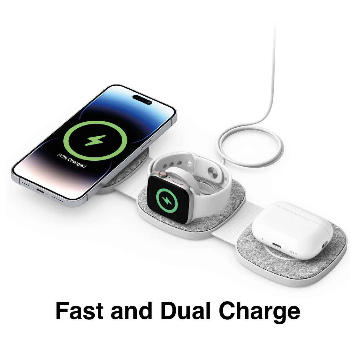 Laser 3-in-1 Travel Wireless Charging Pad for Apple V1031-WLC-W3PTF-675