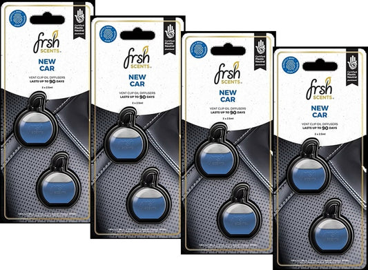 Car Air Freshener Clip New Car Fragrance FrshScents Mini Vent Odor Eliminator Twin Pack x 4 V1032-FR91887