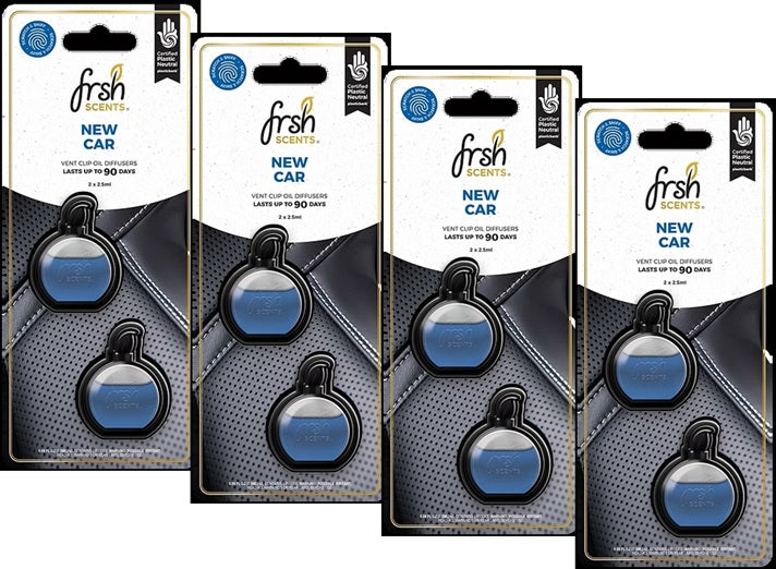 Car Air Freshener Clip New Car Fragrance FrshScents Mini Vent Odor Eliminator Twin Pack x 4 V1032-FR91887