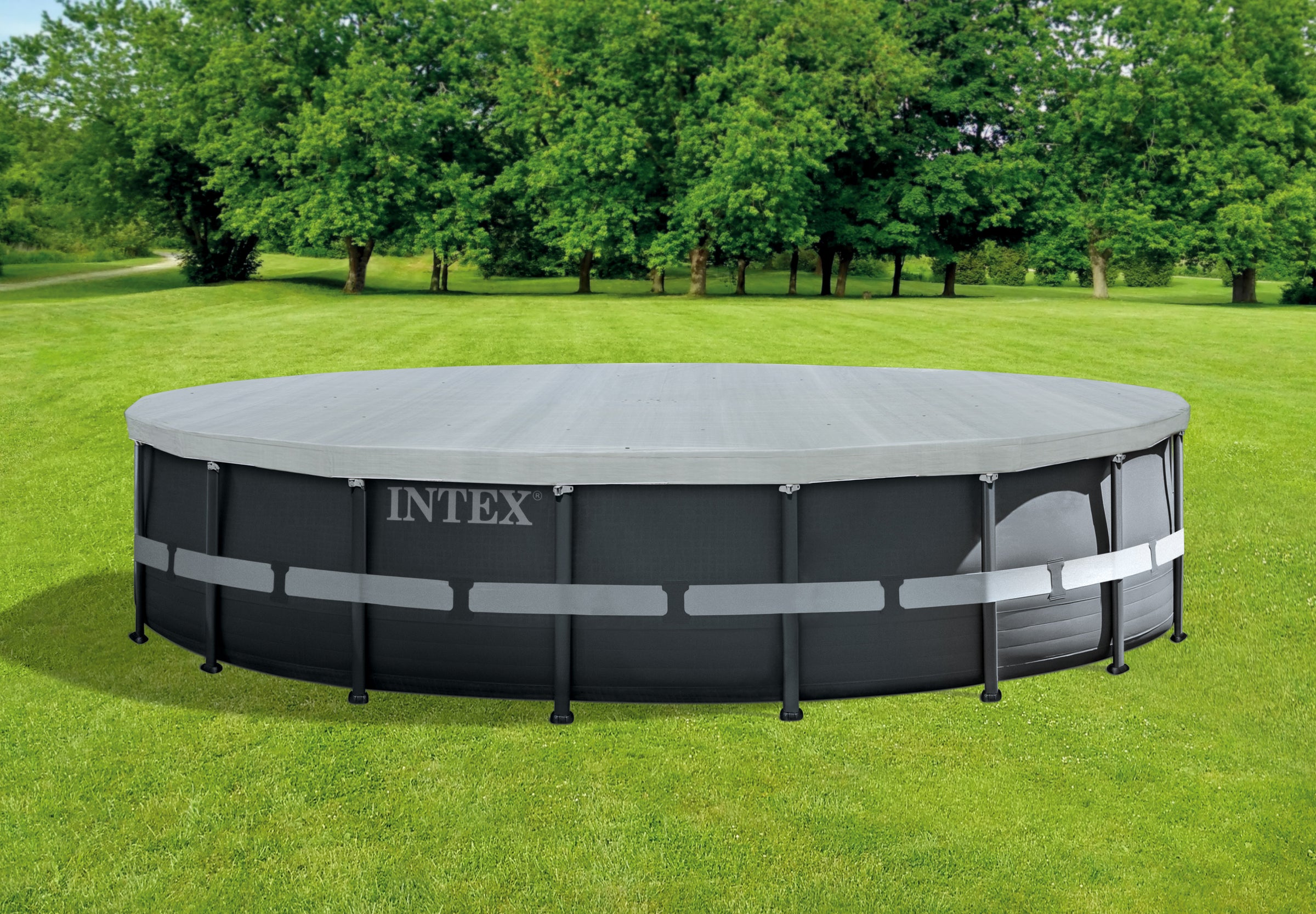 Intex Deluxe Pool Cover for 18' Round Swimming Pools 28041 V1032-IXCOVERDELUXE_28041