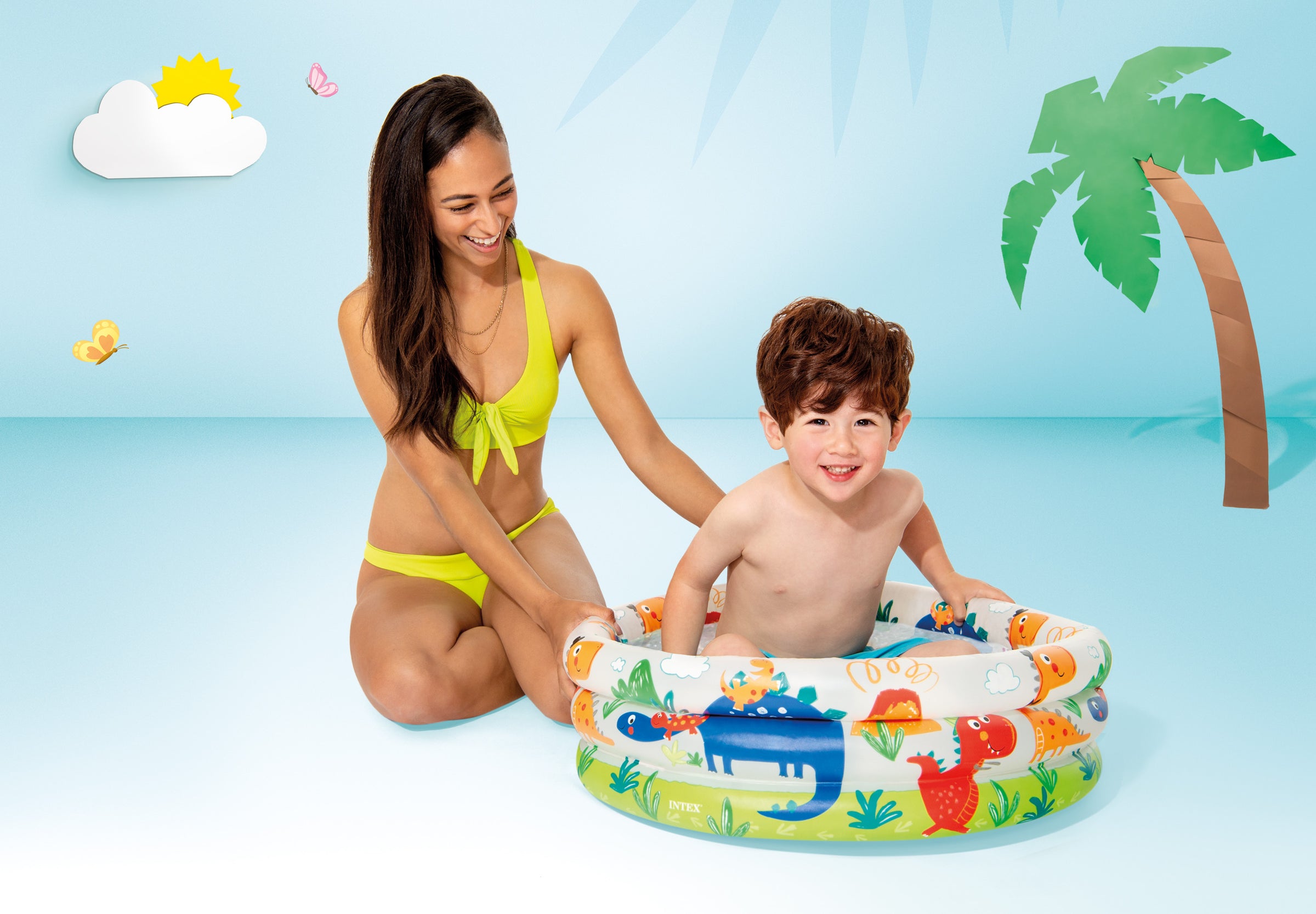 Intex Dino Buddies 3-Ring Inflatable Kiddie Pool 57106 V1032-IXDINOBUDDIES_57106