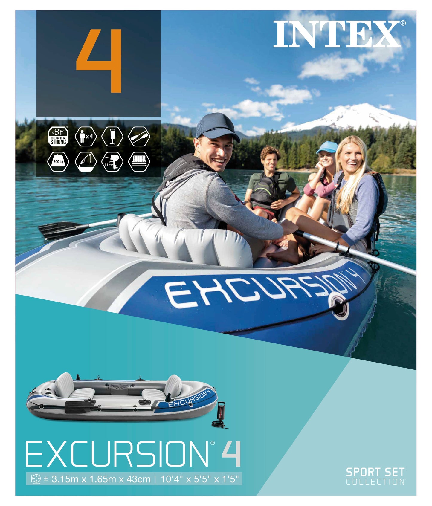 Intex Excursion 4 Boat Set 68324 V1032-IXEXCURS4-68324