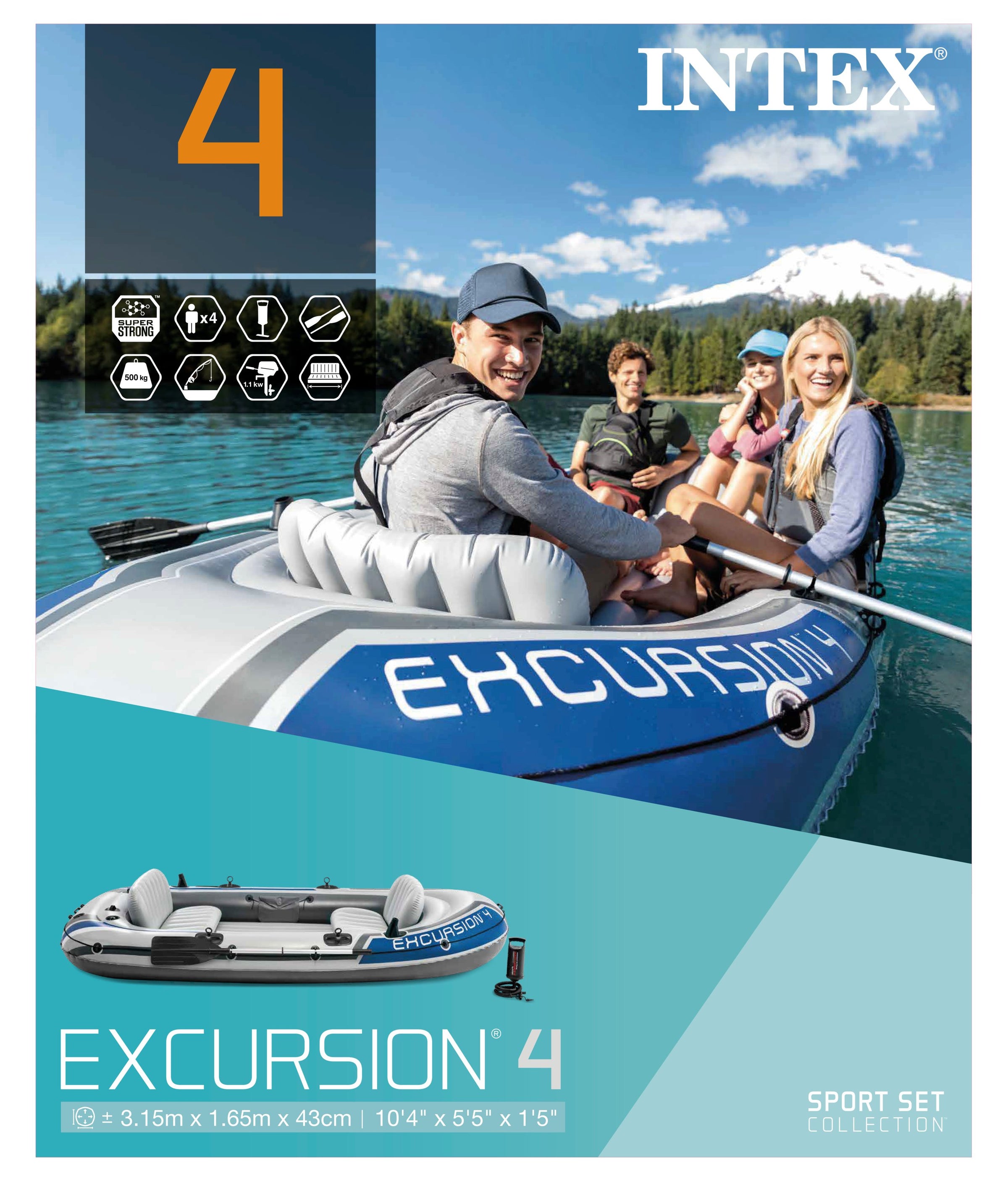 Intex Excursion 4 Boat Set 68324 V1032-IXEXCURS4-68324