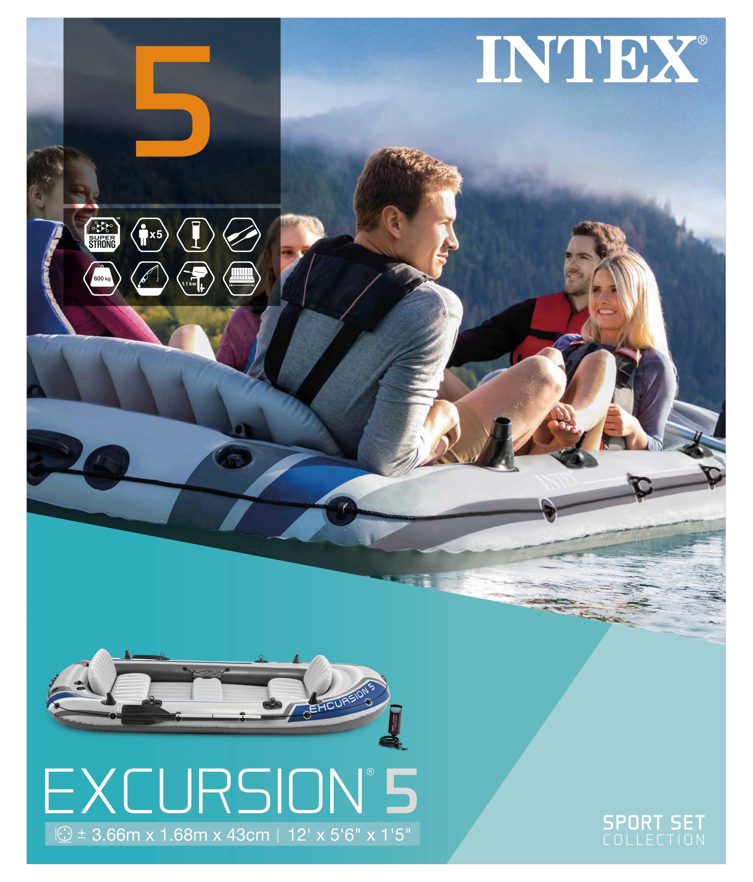 Intex Excursion 5 Boat Set 68325 V1032-IXEXCURS5-68325