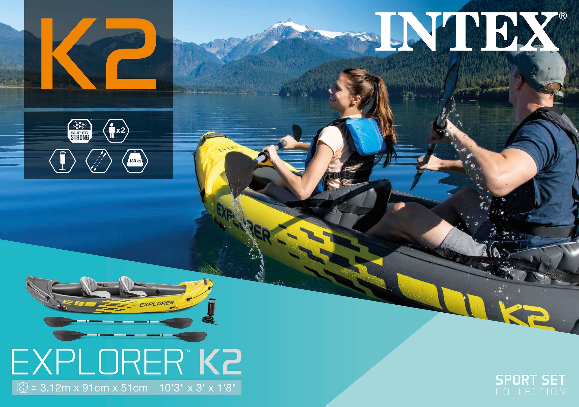 Intex Explorer Inflatable K2 Kayak 68307 V1032-IXEXPLORERK2-68307