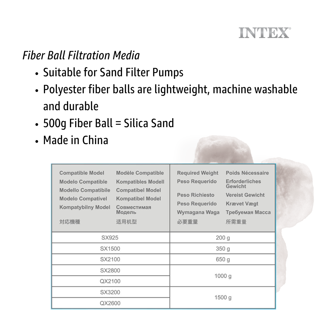 Intex Fiber Ball Filtration Replacement Ball 500g 29045 V1032-IXFIBREMEDIA_29045