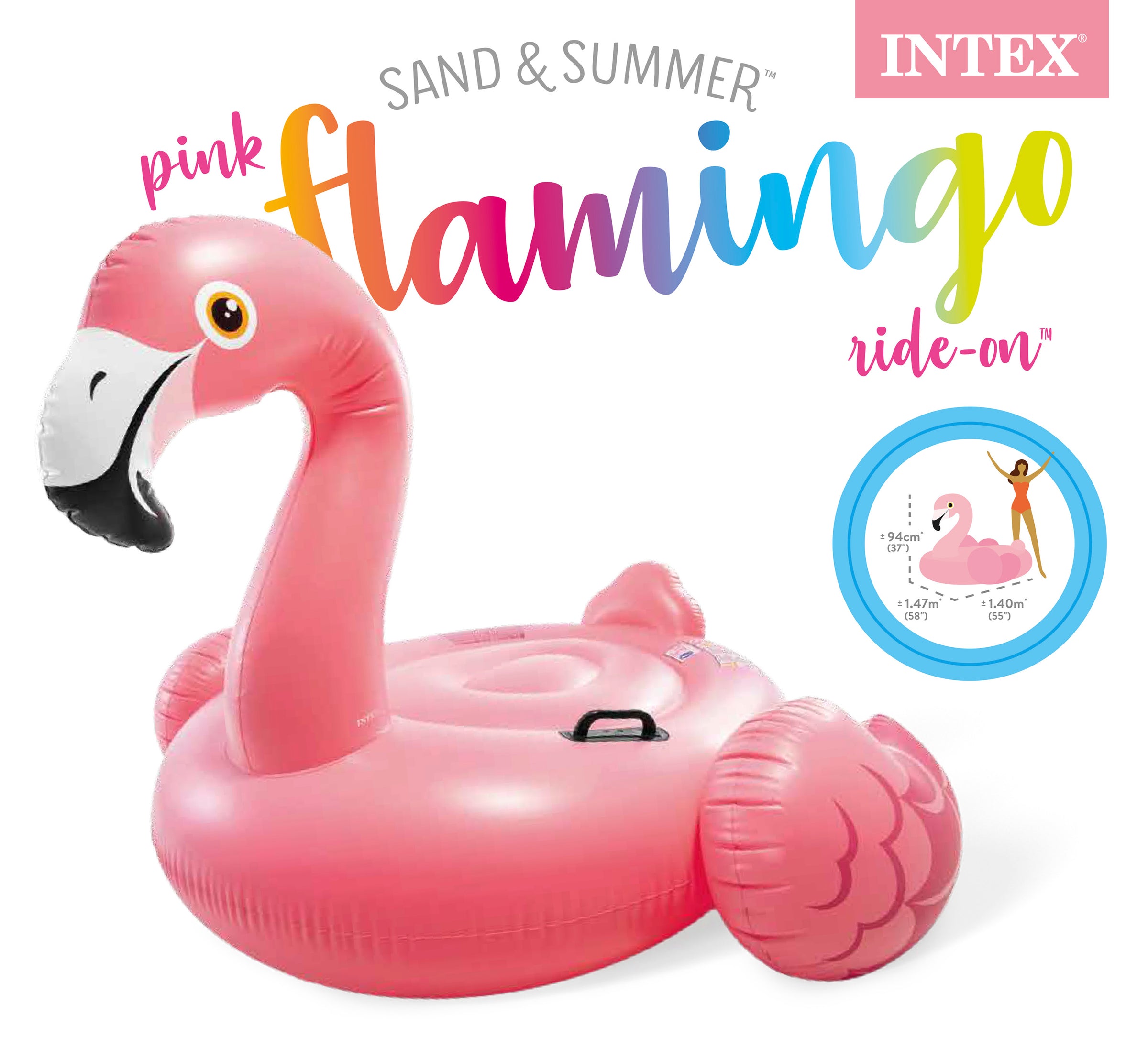 Intex Pink Flamingo Ride-On Pool Float 57558 V1032-IXFLAMINGO-57558