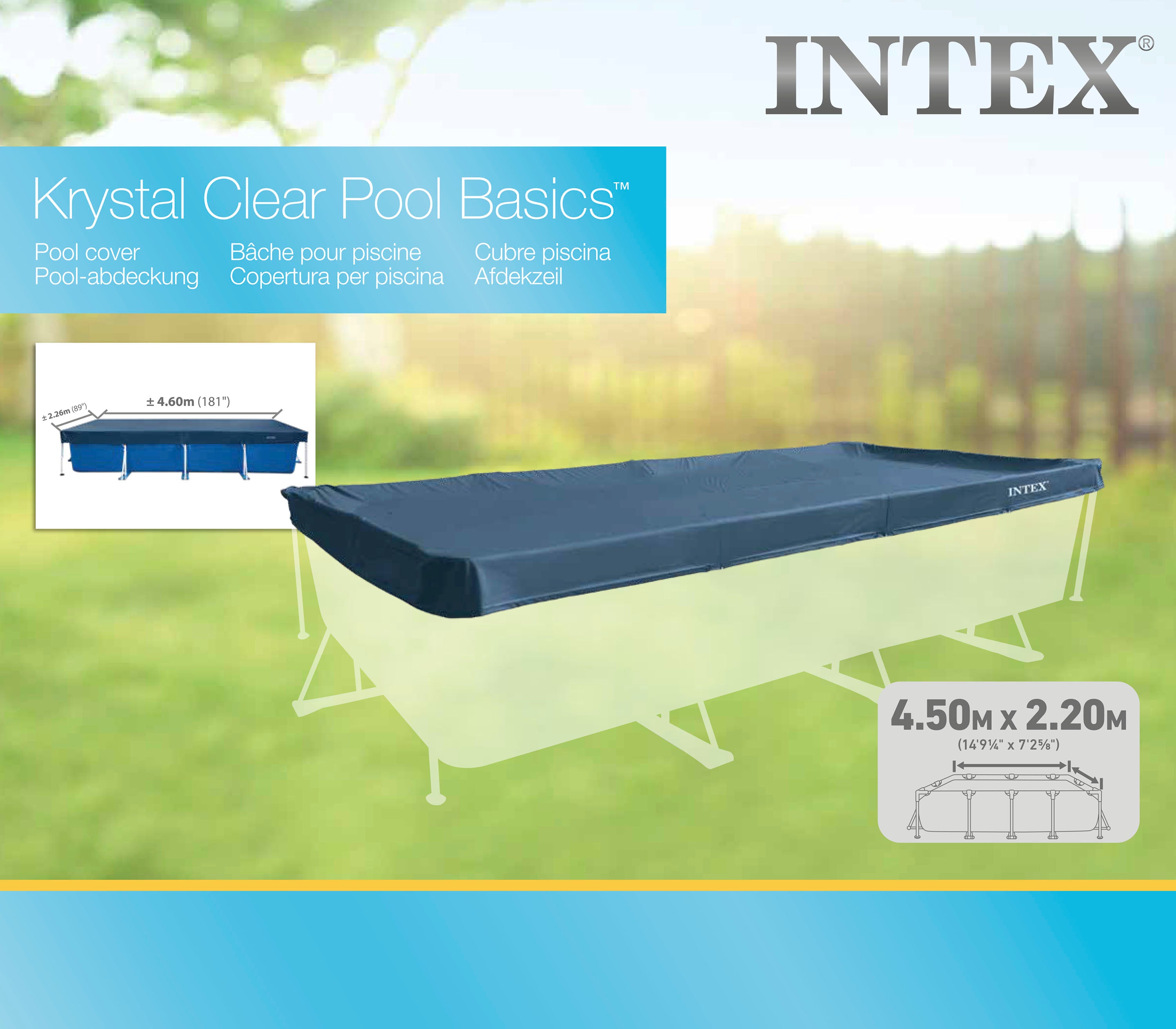 Intex Frame Pool Cover Rectangle 450cm 28039 V1032-IXFRAMECOVER4.5M-28039