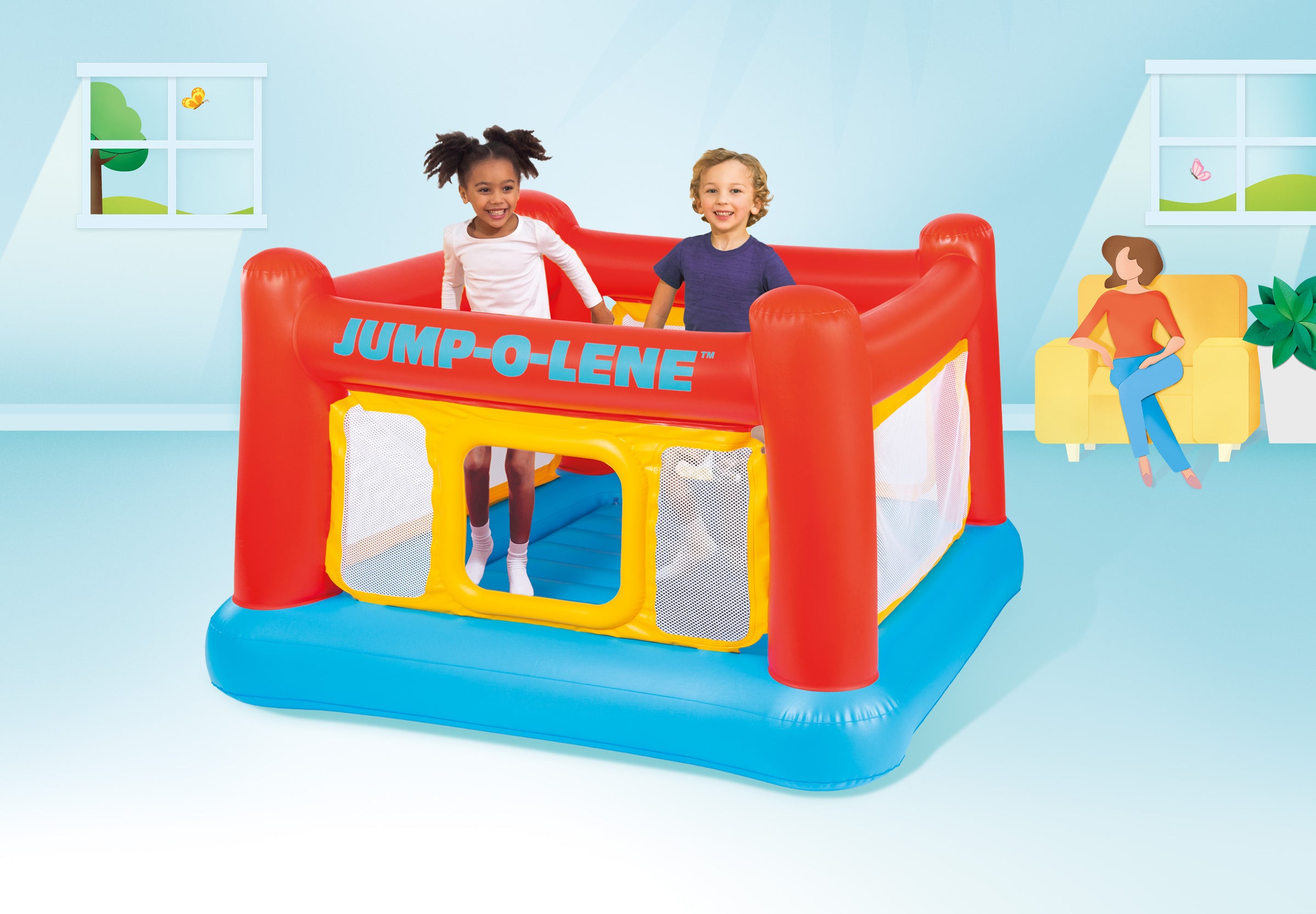 Intex Jump-O-Lene Inflatable Bouncer Play House 48260 V1032-IXJUMPOLENEPH-48260