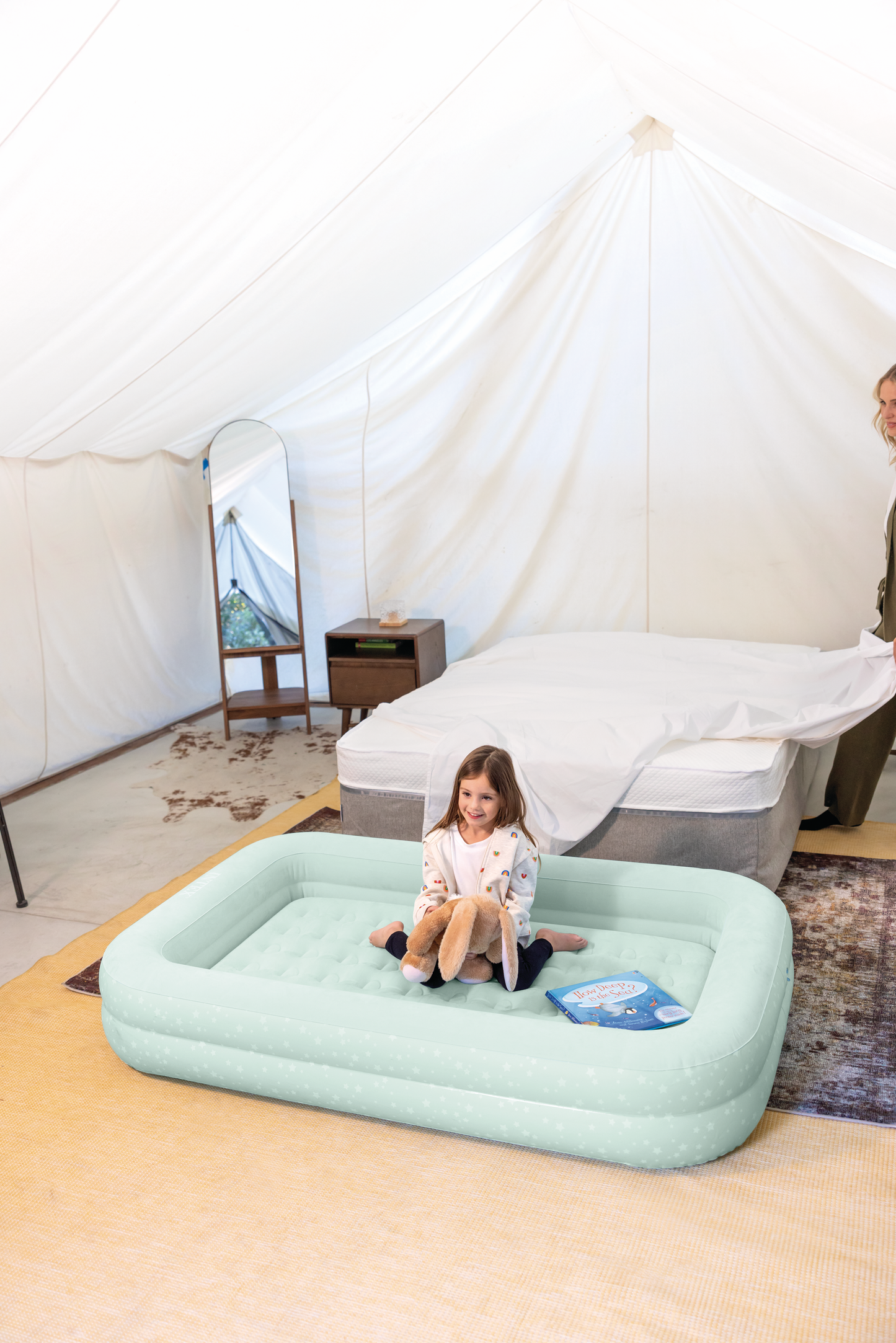 Intex Kidz Inflatable Travel Bed set with Hand Pump - Stars. Great for Travel 66810 V1032-IXKIDZBED-66810
